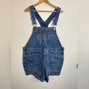 Lane Bryant Boyfriend Blue Denim Overalls Plus Size 18 Canvas Errands Chic Flirt